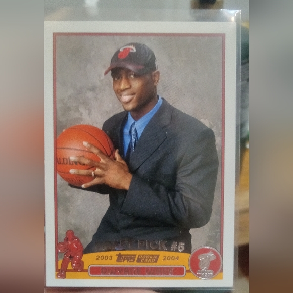 2003- '04 Topps #225 Dwayne Wade RC Draft Pick Miami Heat - Picture 6 of 7
